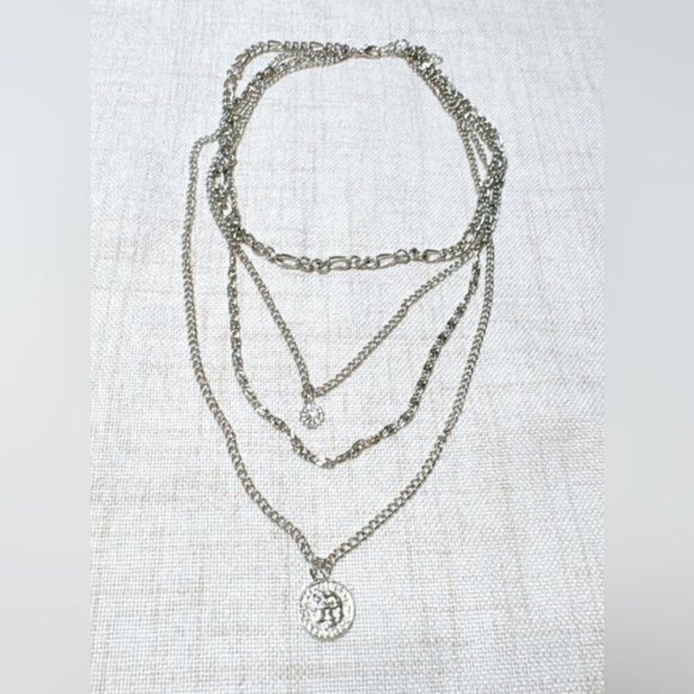 Boho silver necklace N583 - Picture 3 of 5